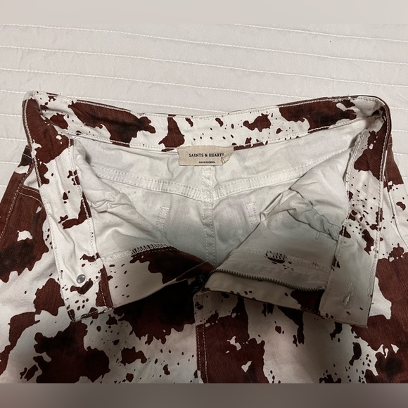 Saints and Hearts Cowprint Bell Bottom Jeans! - Picture 5 of 13